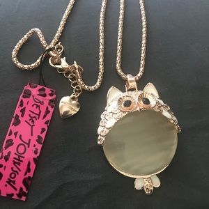 Betsey Johnson Opal Owl Necklace